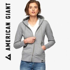 American Giant Classic Full Zip Hoodie, Grey, Size Small